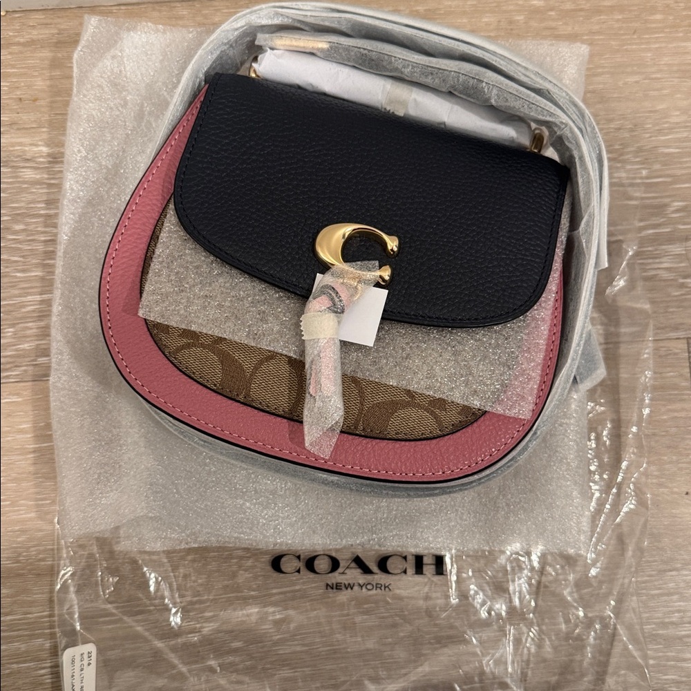NEW coach remi Saddle Bag In Colorblock Signature Canvas